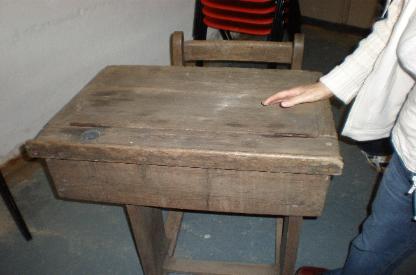 One of the original desks from the School