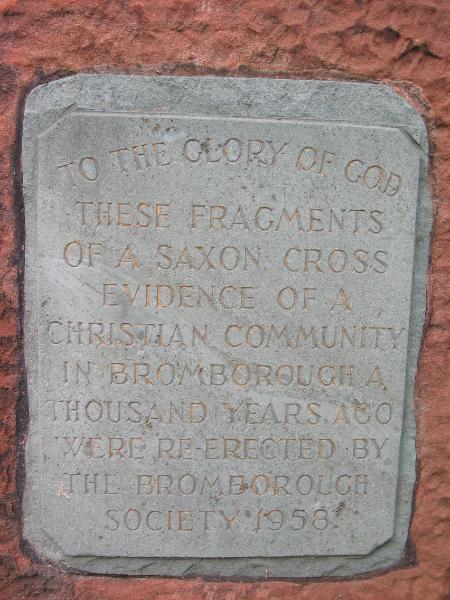 The plaque fitted to the cross