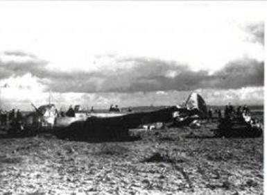 The Ju88 in the field at Bromborough