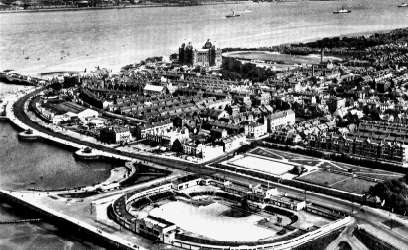 Aerial view of New Brighton 1940s
