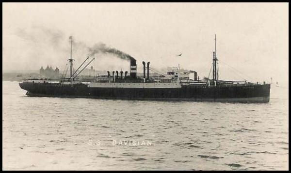 The S.S Davisian off NEw Brighton