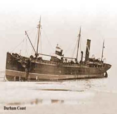 The Durham Coast, beached at New Brighton after a collision