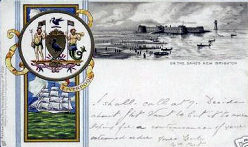 New Brighton Post Card hand written